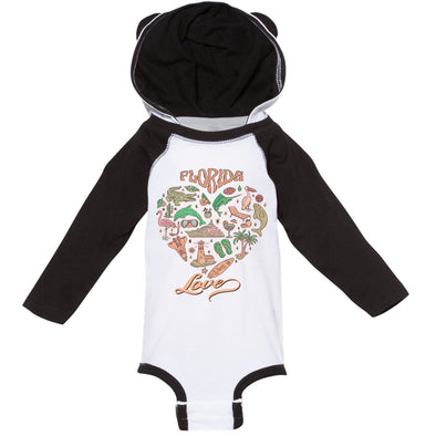 Florida Love Hooded Baby Onesie