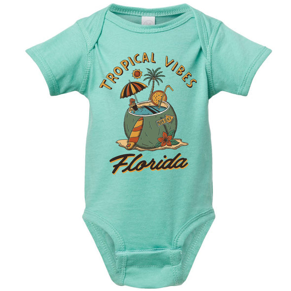 Tropical Vibes Florida Baby Onesie