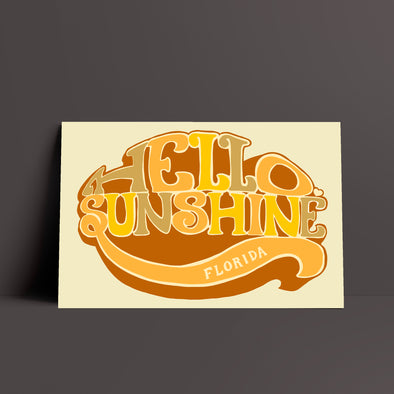 Hello Sunshine Florida Cream Poster