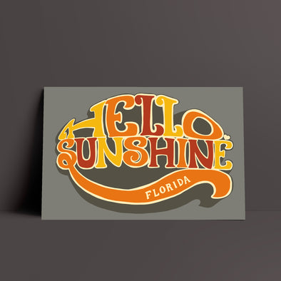 Hello Sunshine Florida Brown Poster