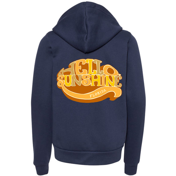 Hello Sunshine Florida Raglan Youth Zip Up Hoodie