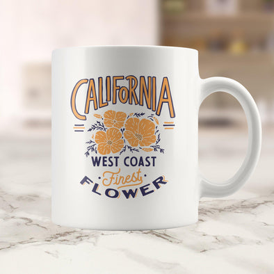 CA Finest Poppies Light Orange Ceramic Mug-CA LIMITED