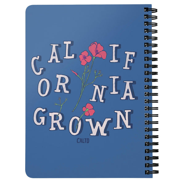 CA Grown Poppies Blue Spiral Notebook-CA LIMITED