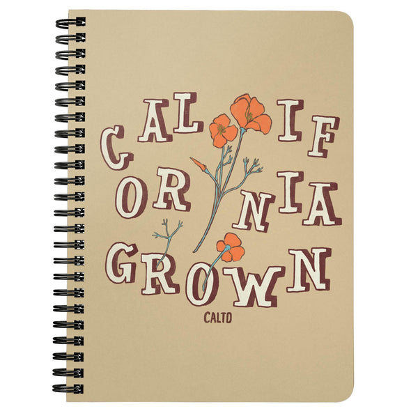 CA Grown Poppies Cream Spiral Notebook-CA LIMITED