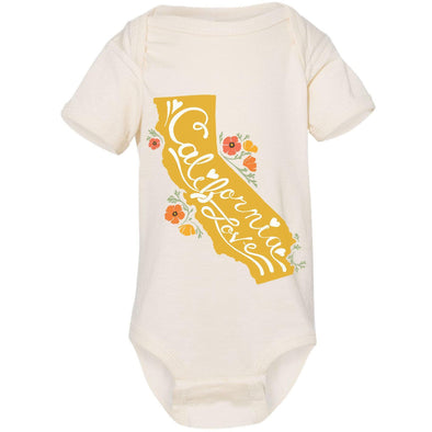CA State With Poppies Baby Onesie-CA LIMITED