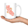 CA State With Poppies Coral Mug-CA LIMITED