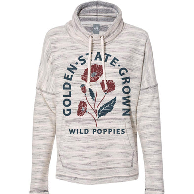 CA Wild Poppies Baja Cowl Neck Sweater-CA LIMITED