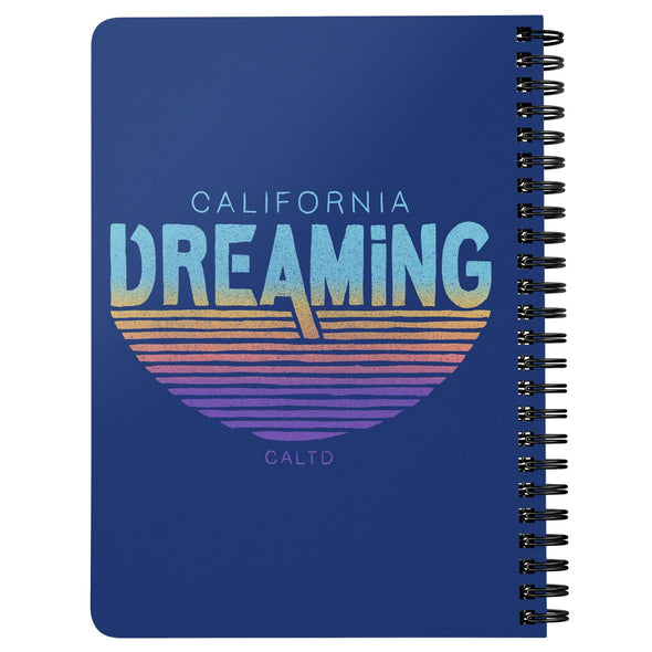 California Dreaming Stripes Blue Spiral Notebook-CA LIMITED