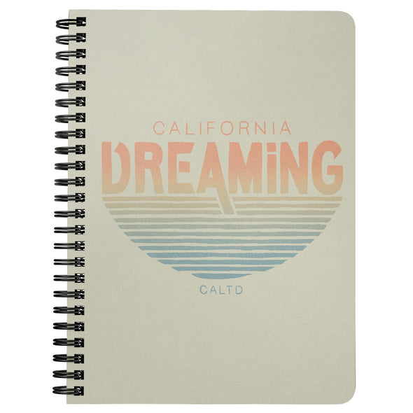 California Dreaming Stripes Cream Spiral Notebook-CA LIMITED