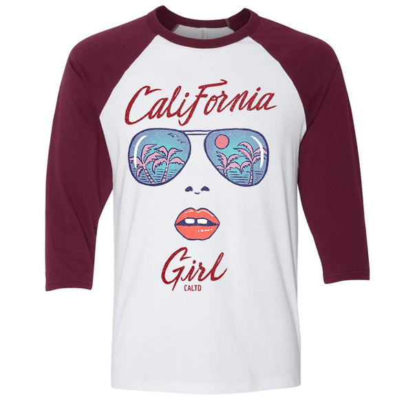 California Girl Glasses Baseball Tee-CA LIMITED