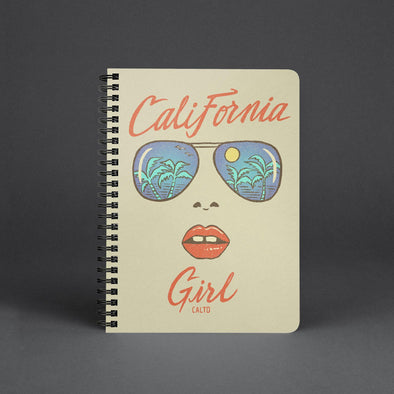 California Girl Glasses Cream Spiral Notebook-CA LIMITED