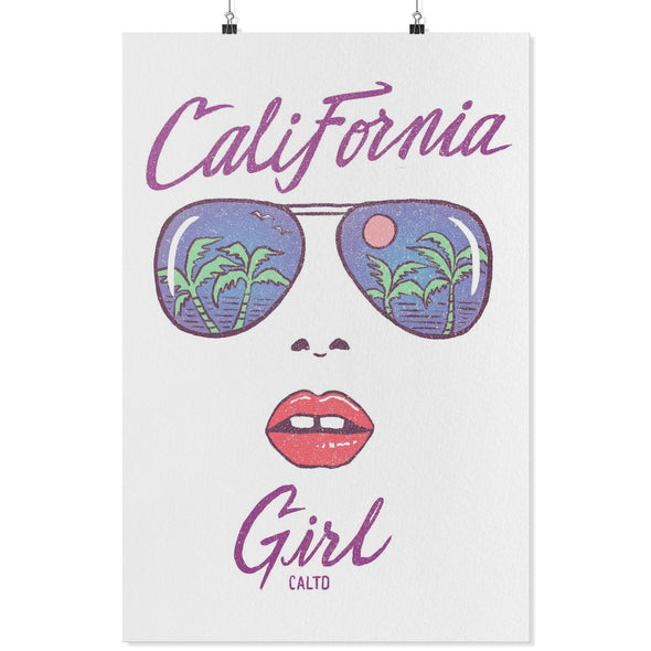California Girl Glasses White Poster-CA LIMITED