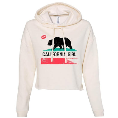 California Girl Ivory Cropped Hoodie-CA LIMITED