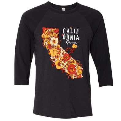 California Grown Black baseball tee-CA LIMITED