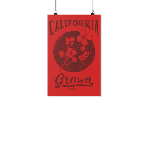 California Grown Circle Red Poster-CA LIMITED