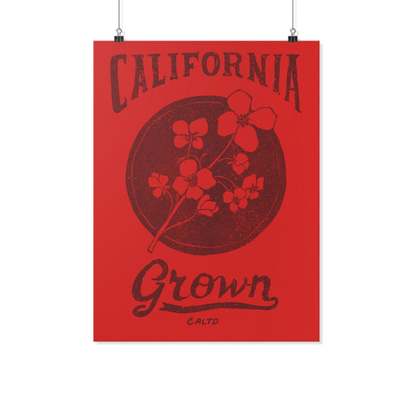California Grown Circle Red Poster-CA LIMITED