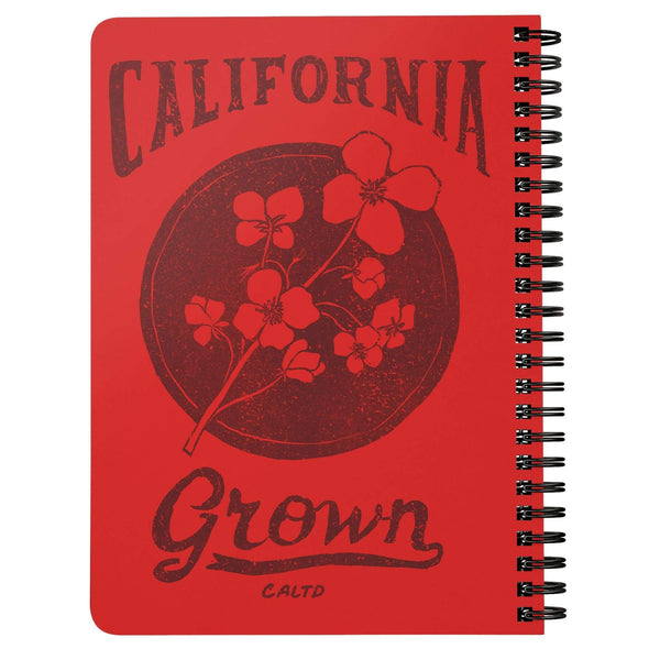 California Grown Circle Red Spiral Notebook-CA LIMITED