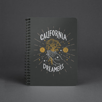 California Is For Dreamers Black Spiral Notebook-CA LIMITED