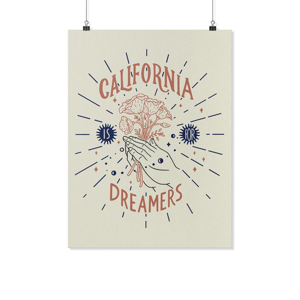 California Is For Dreamers Cream Poster-CA LIMITED