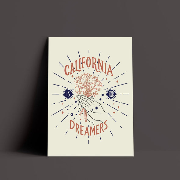 California Is For Dreamers Cream Poster-CA LIMITED