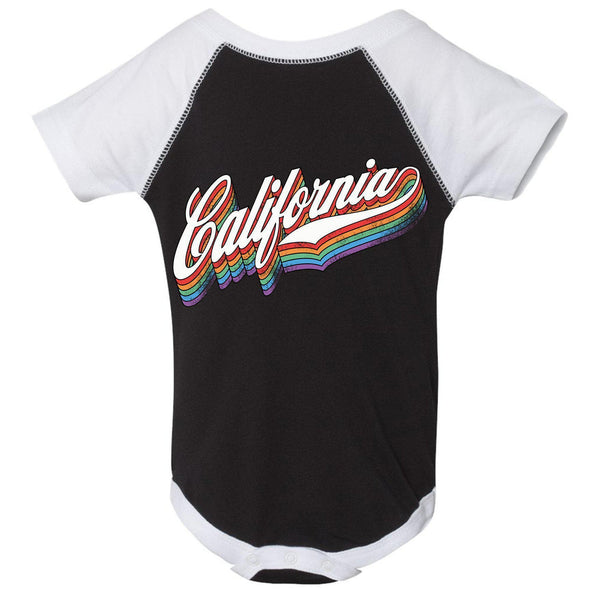 California Rainbow Baseball Baby Onesie-CA LIMITED