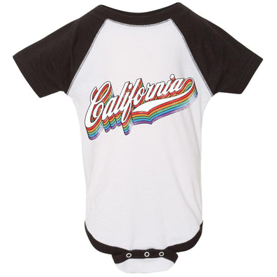 California Rainbow Baseball Baby Onesie-CA LIMITED