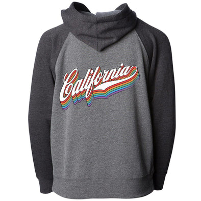 California Rainbow Raglan Toddlers Zip Up Hoodie-CA LIMITED