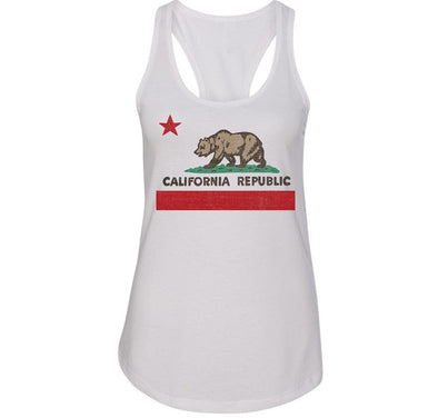 California Republic State Flag Racerback Tank-CA LIMITED