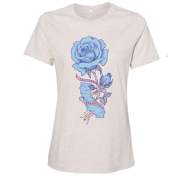 California Rose Blue Tee-CA LIMITED