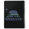 California Star Flag Black Spiral Notebook-CA LIMITED