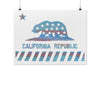 California Star Flag White Poster-CA LIMITED