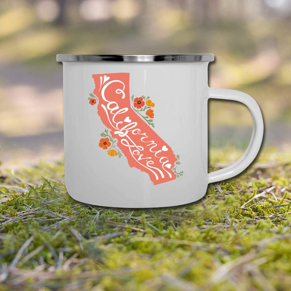 California State With Poppies Camper Mug-CA LIMITED