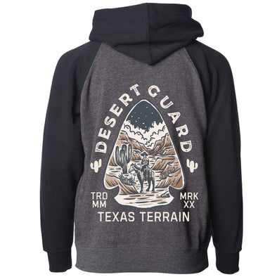 Desert Guard Texas Raglan Toddlers Zip Up Hoodie-CA LIMITED