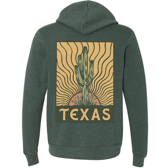 Desert Sunset TX Zipper Hoodie-CA LIMITED