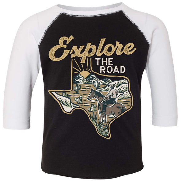 Explore the Road Texas Toddler Baseball Tee-CA LIMITED