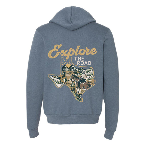 Explore the Road Texas Zipper Hoodie-CA LIMITED