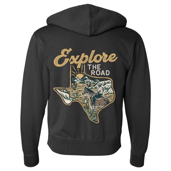 Explore the Road Texas Zipper Hoodie-CA LIMITED