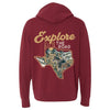 Explore the Road Texas Zipper Hoodie-CA LIMITED