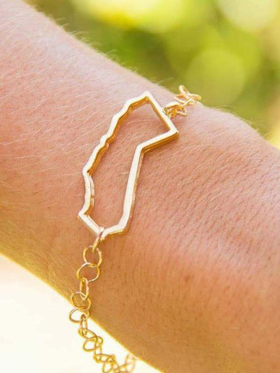 Gold Outline California Bracelet-CA LIMITED
