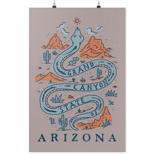 Grand Canyon Snake Arizona Brown Beige Poster-CA LIMITED