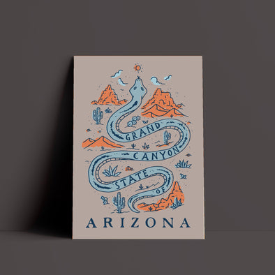 Grand Canyon Snake Arizona Brown Beige Poster-CA LIMITED