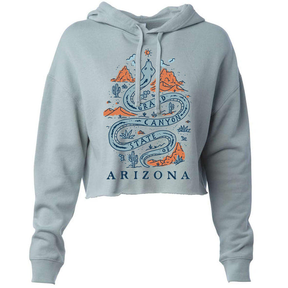 Grand Canyon Snake Arizona Cropped Hoodie-CA LIMITED