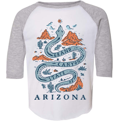 Grand Canyon Snake Arizona Toddler Baseball Tee-CA LIMITED