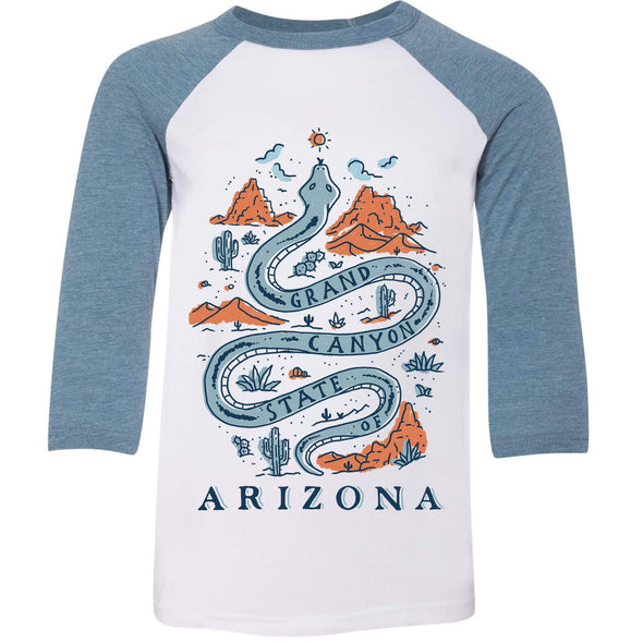 Grand Canyon Snake Arizona Youth Baseball Tee-CA LIMITED