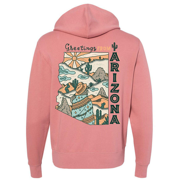 Greetings from Arizona Zipper Hoodie-CA LIMITED