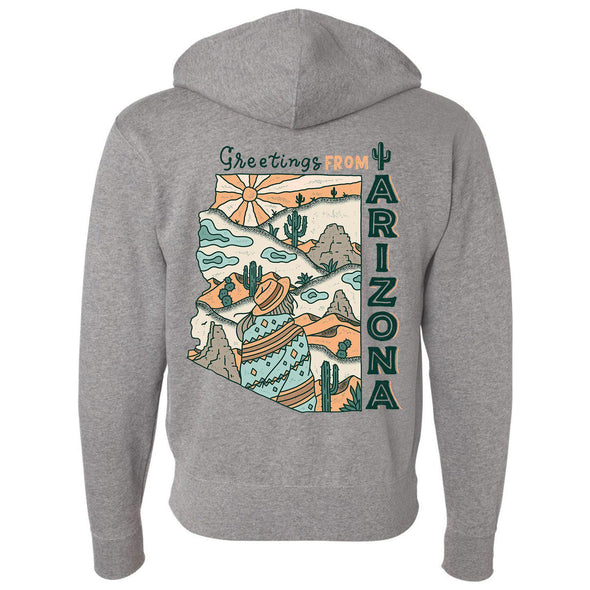 Greetings from Arizona Zipper Hoodie-CA LIMITED