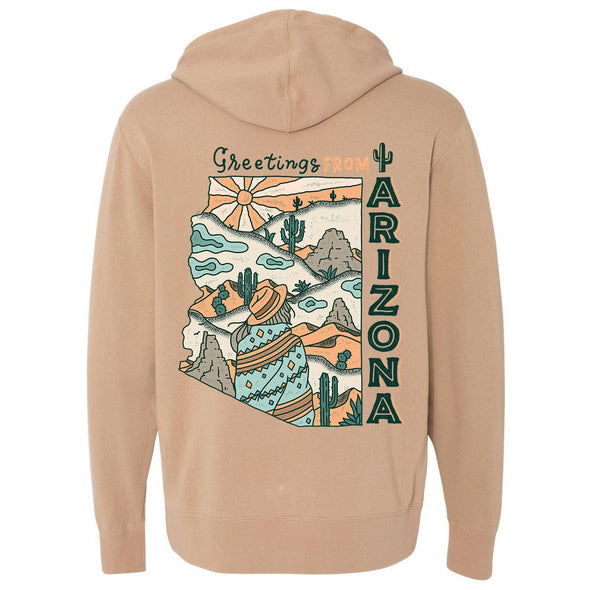 Greetings from Arizona Zipper Hoodie-CA LIMITED