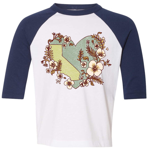 Heart State Toddler Baseball Tee-CA LIMITED