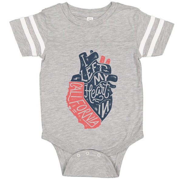 I Left My Heart In CA Stripes Baby Onesie-CA LIMITED