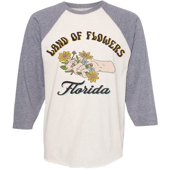 Land of Flowers Florida Baseball Tee